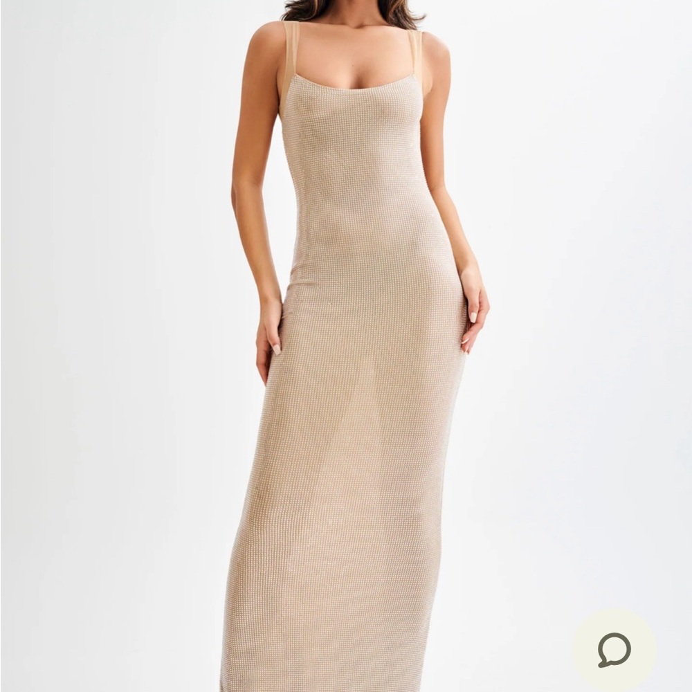 Meshki Jasmyn Hot Fix Maxi Dress - Nude